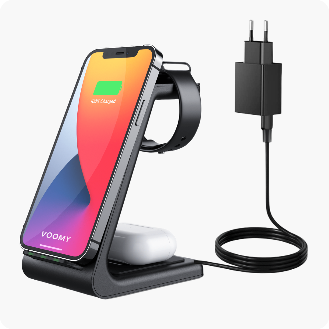 Voomy Wireless C3 - 3-in-1 Draadloze Oplader - Wireless Charger 15W