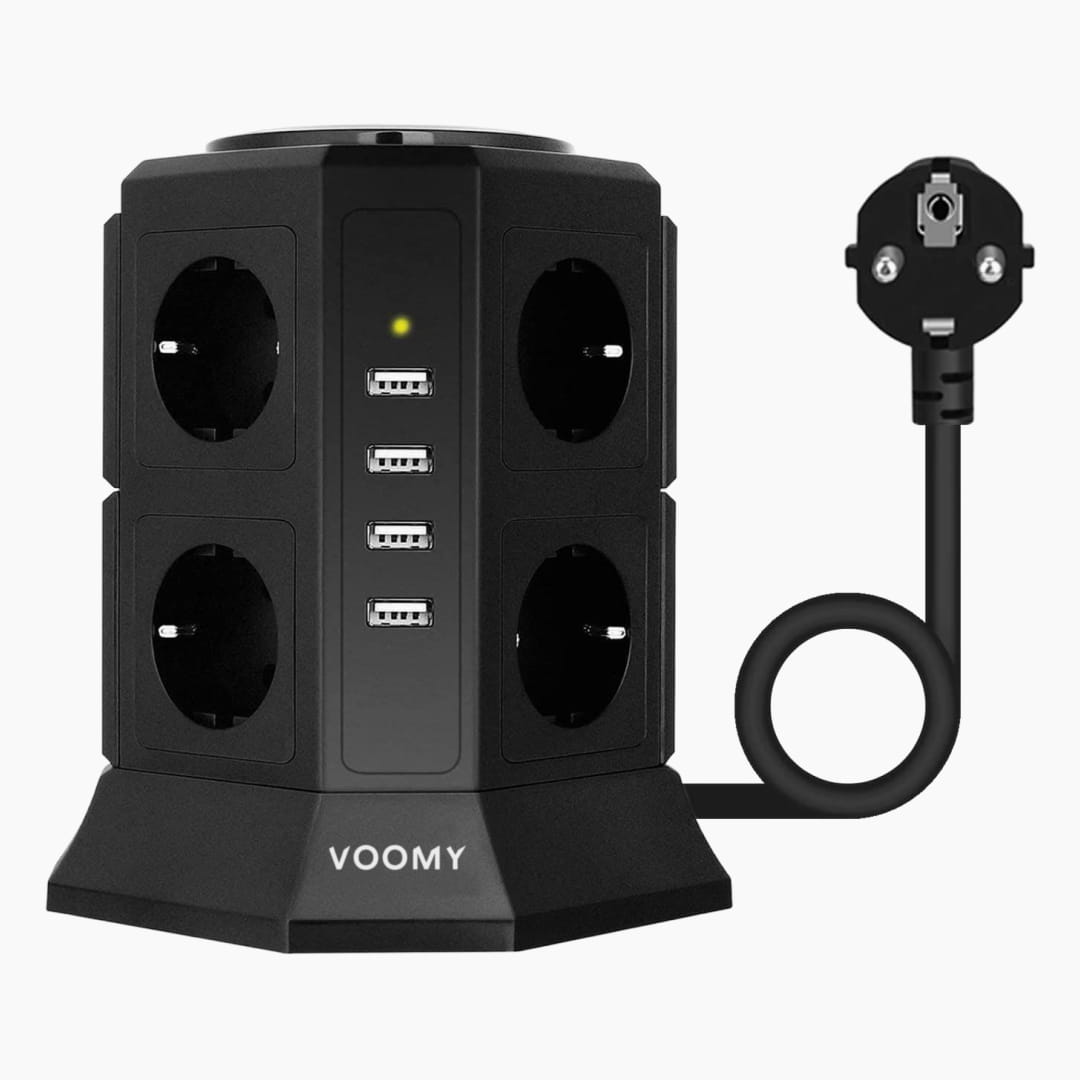 Voomy Power S8 - Toren Stekkerdoos 4 USB-A & 8 EU