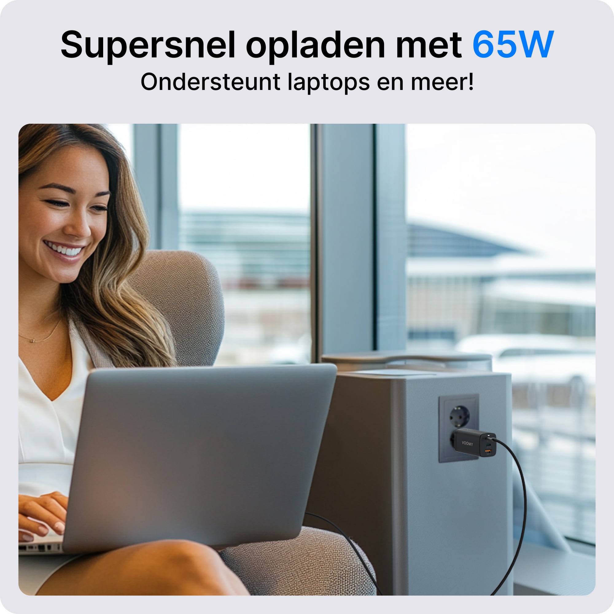 Voomy Charge M65 - Snellader Oplader 65W - Zwart