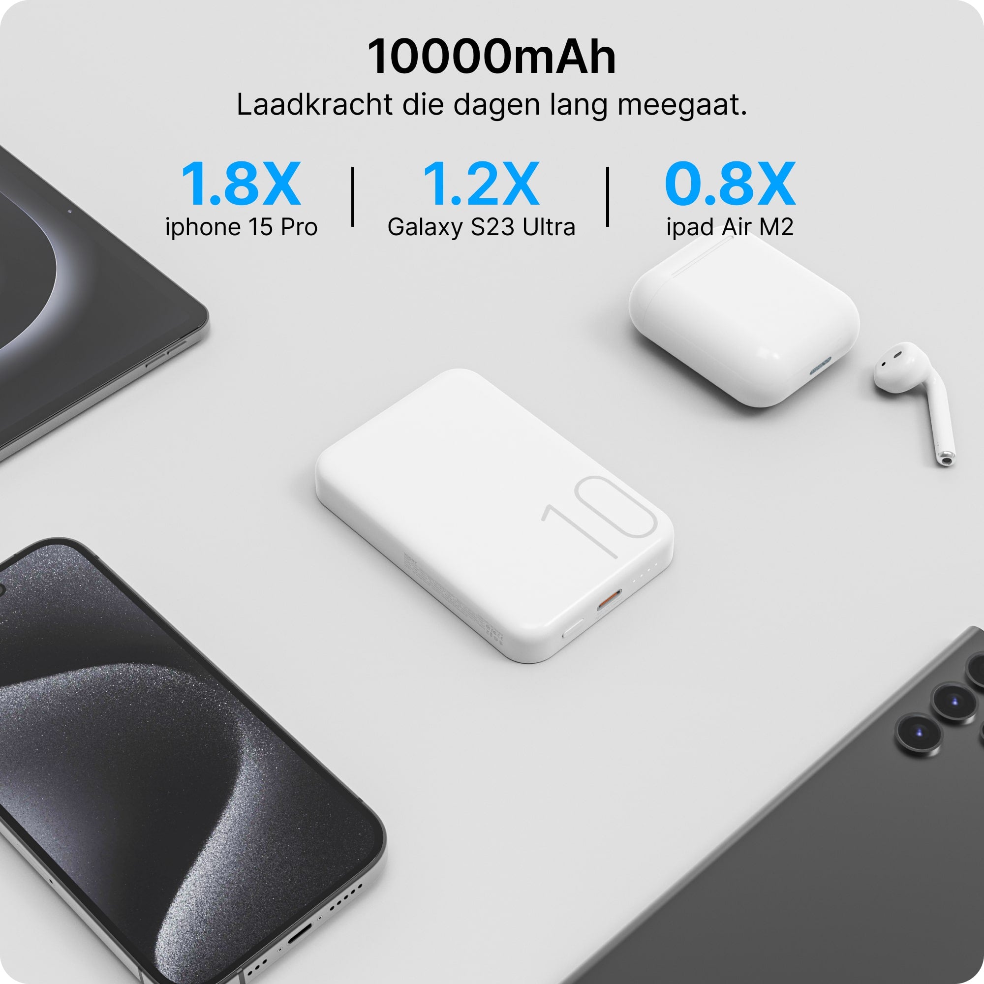 Magsafe Powerbank, Powerbank vliegtuig, Powerbank 10.000 mAh, Powerbank Iphone, Draadloze powerbank, Kleine powerbank, Powerbank kopen