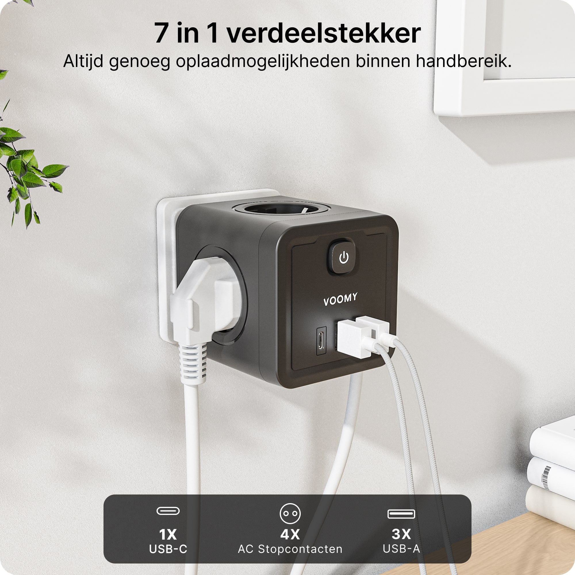 Verdeelstekker, verdeelstekker zwart, usb verdeelstekker, verdeelstekker met schakelaar, verdeelstekker stopcontact, verdeelstekker 4 voudig, verdeelstekker usb