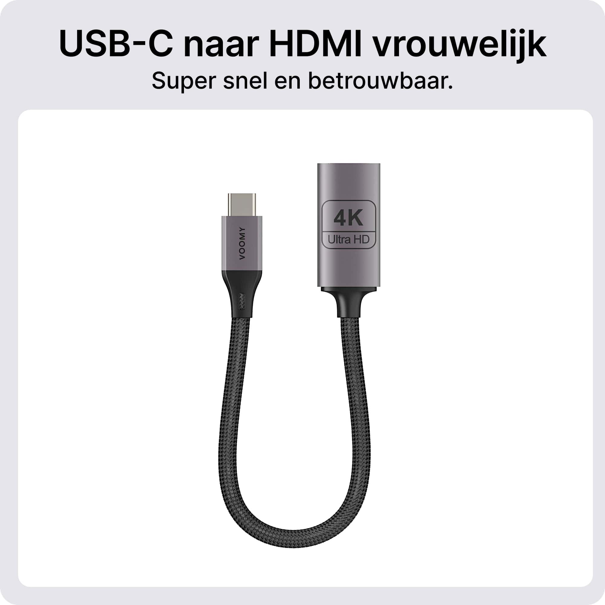 Voomy Connect C2 - USB C naar HDMI Adapter - 4K 60Hz