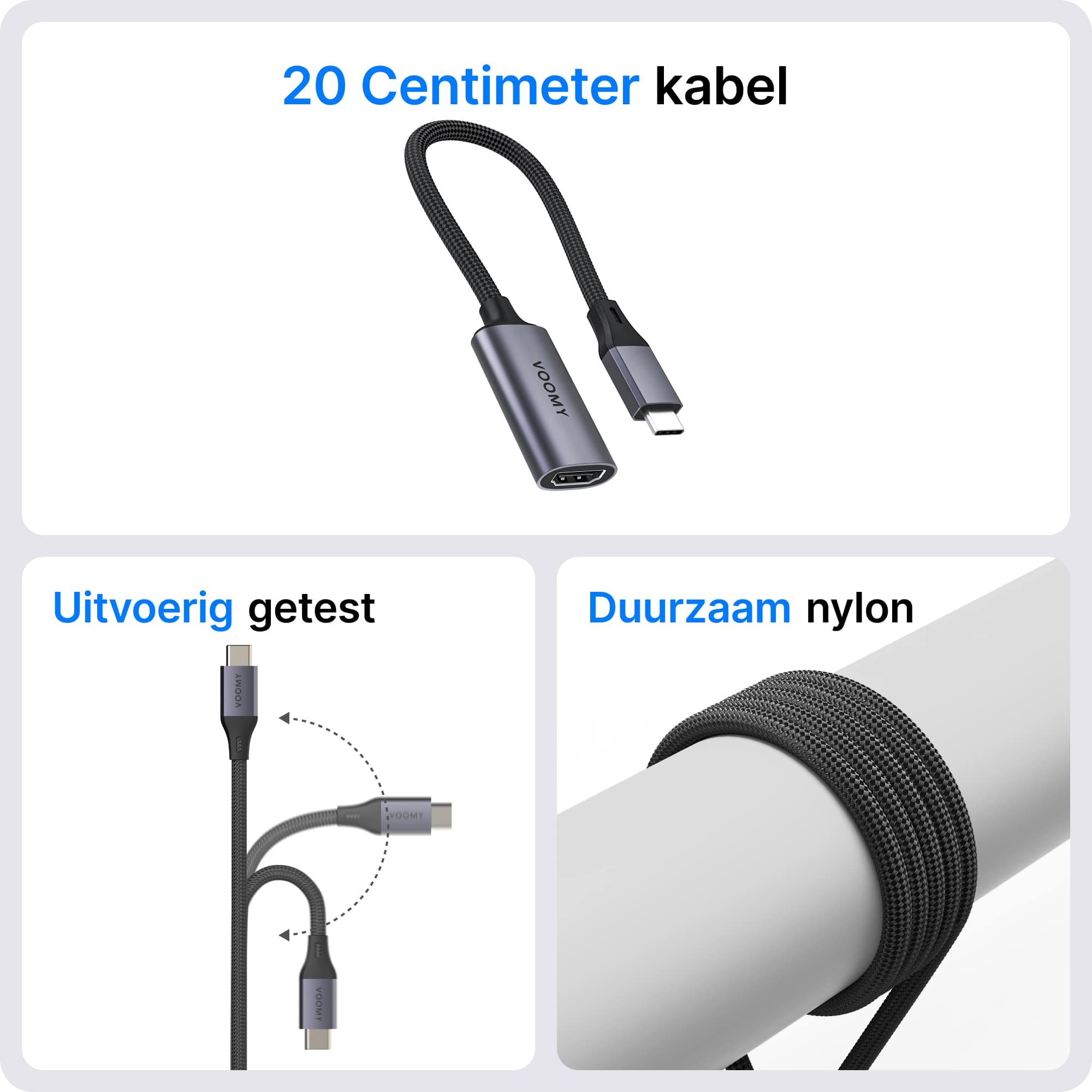 Voomy Connect C2 - USB C naar HDMI Adapter - 4K 60Hz