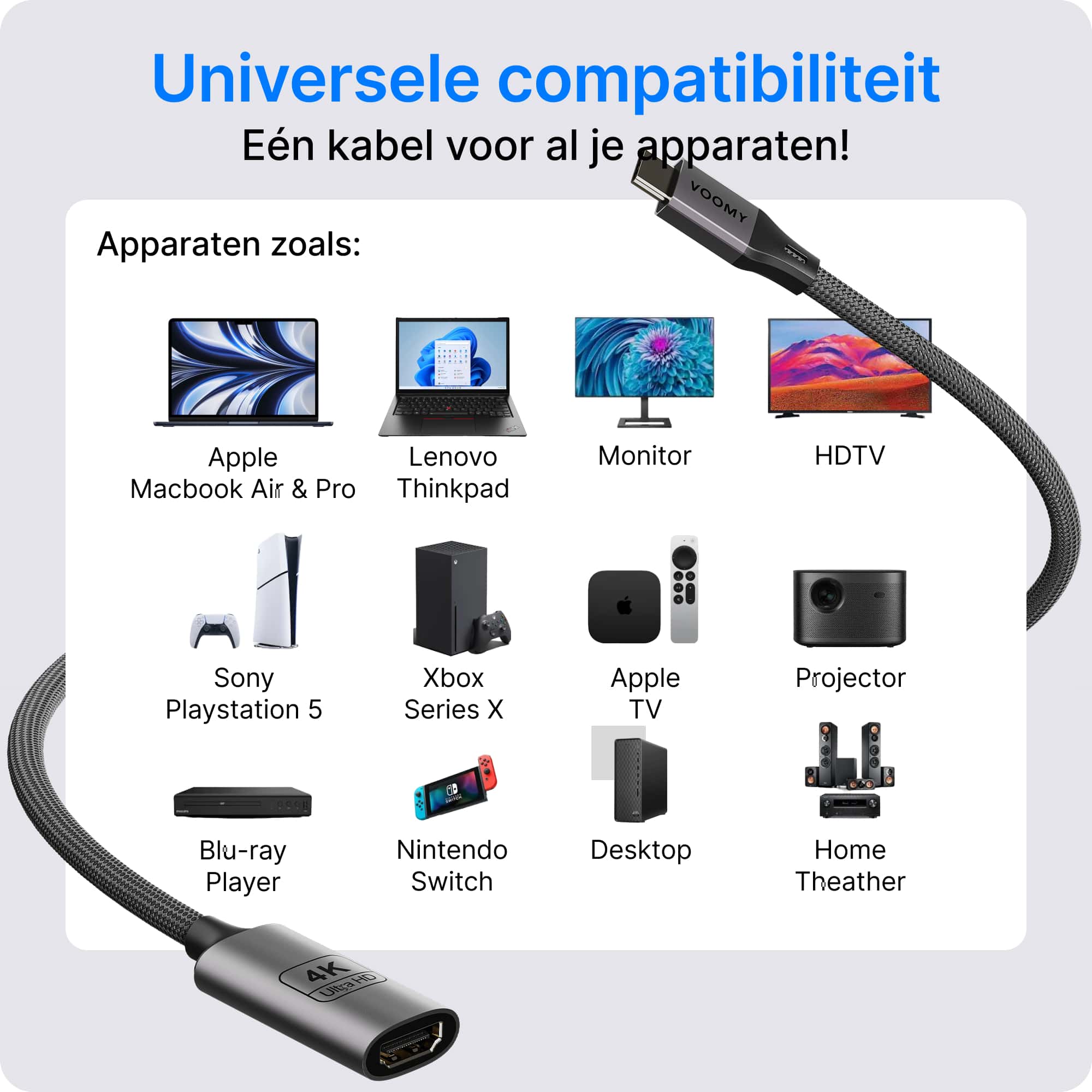 Voomy Connect C2 - USB C naar HDMI Adapter - 4K 60Hz