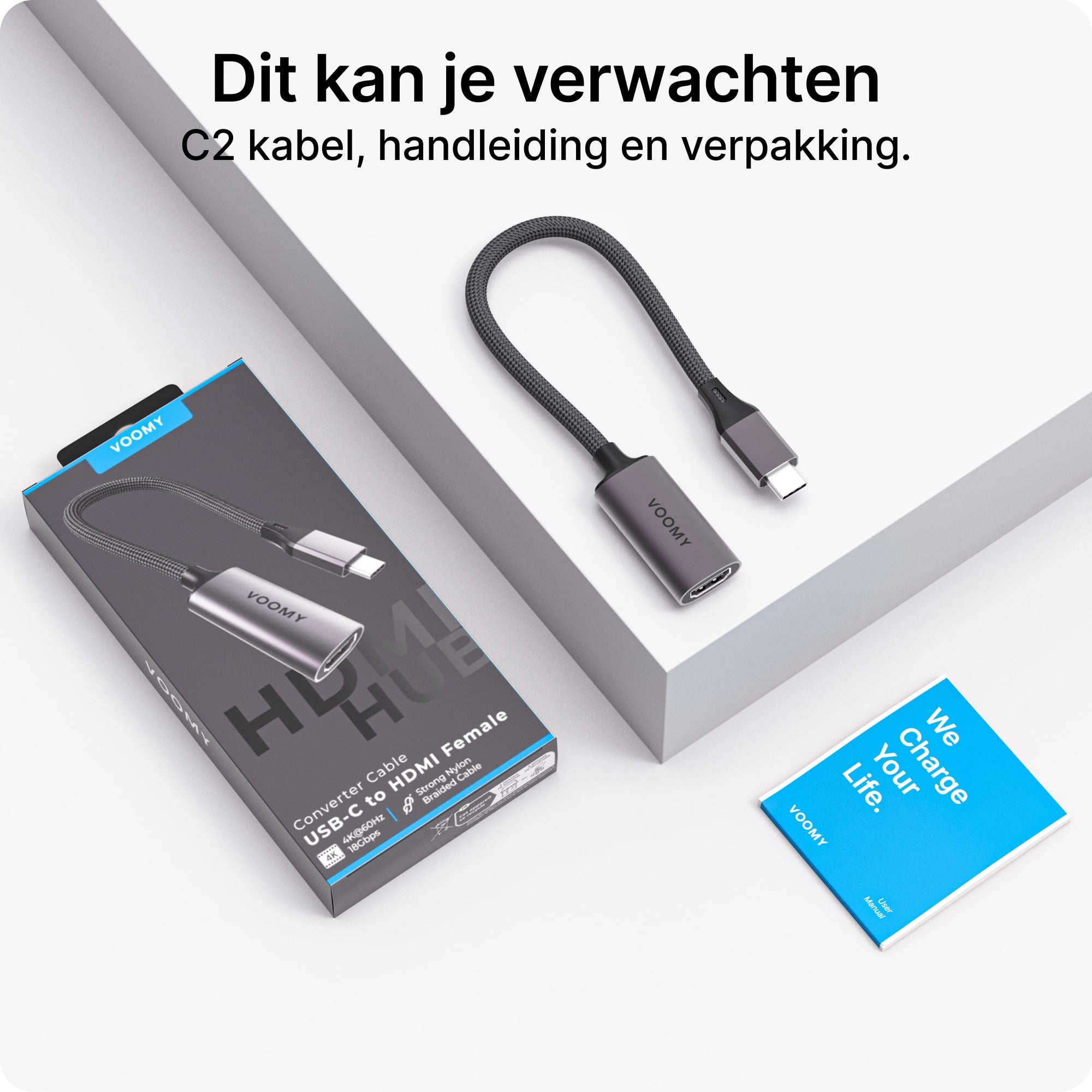 Voomy Connect C2 - USB C naar HDMI Adapter - 4K 60Hz