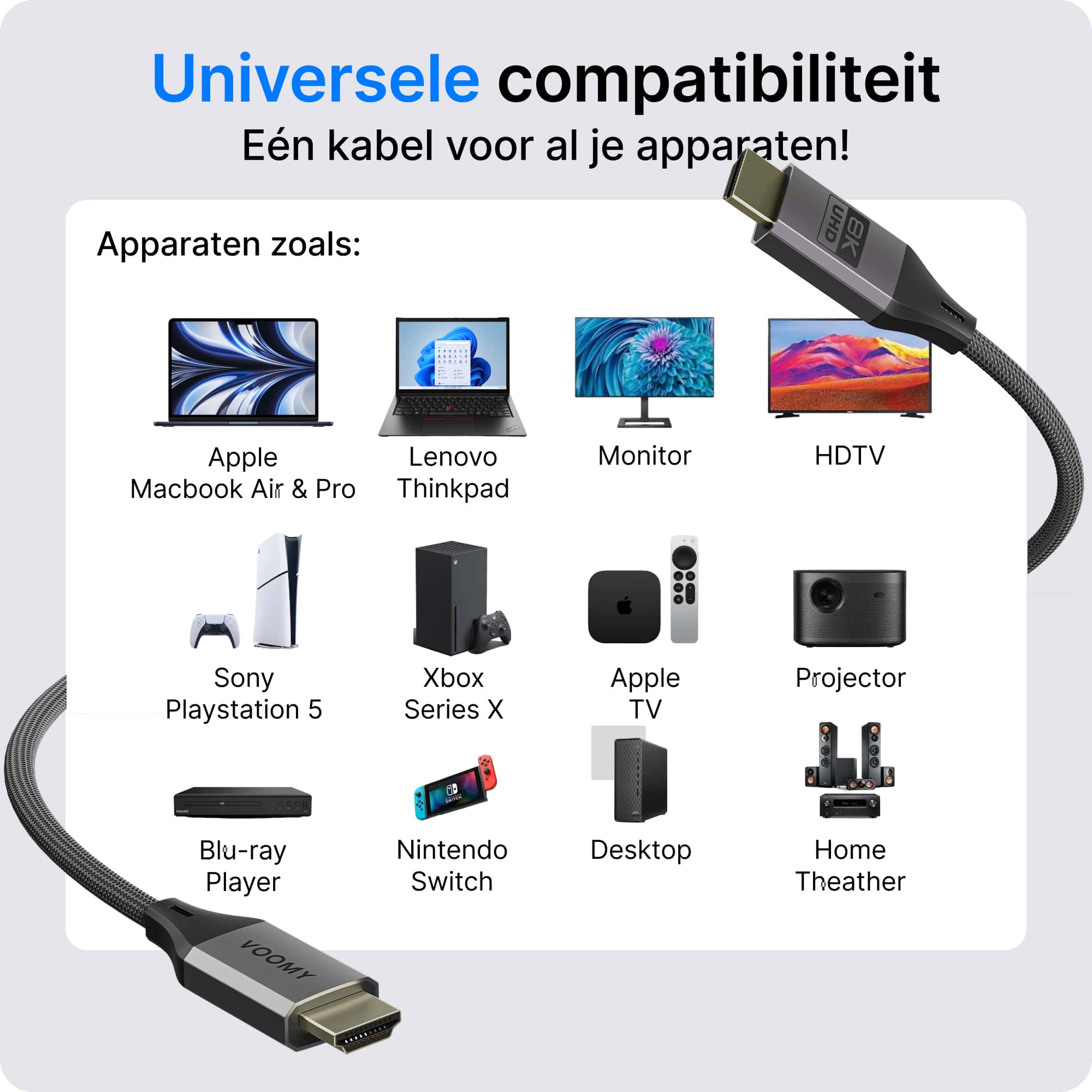 Voomy Connect C8 - Ultra HD 8K - 4K 120hz & 48 Gbps - 2 Meter