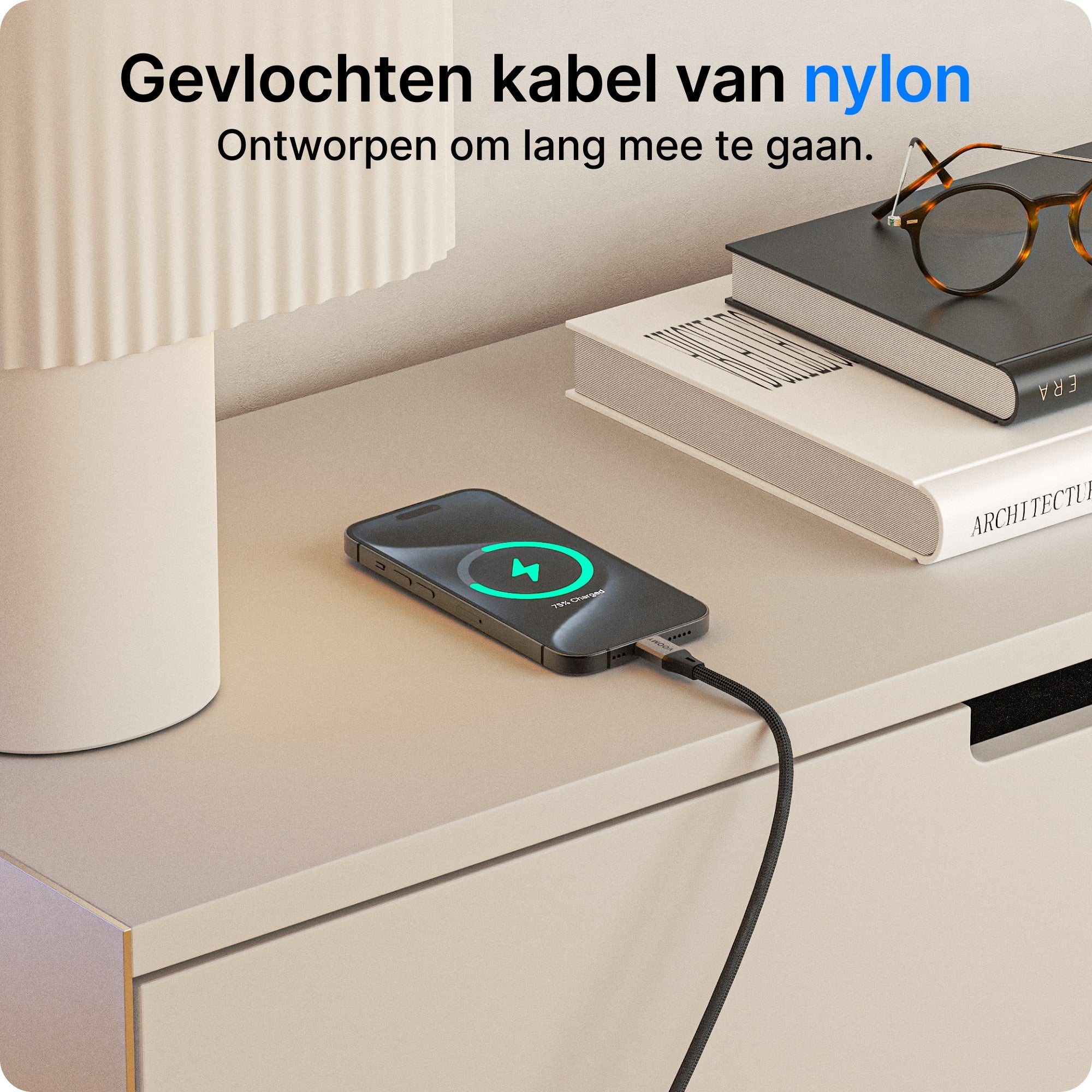 Voomy Connect C240 - 240W USB-C kabel 240W - 480 Mbps - 2 Meter - Space Blue