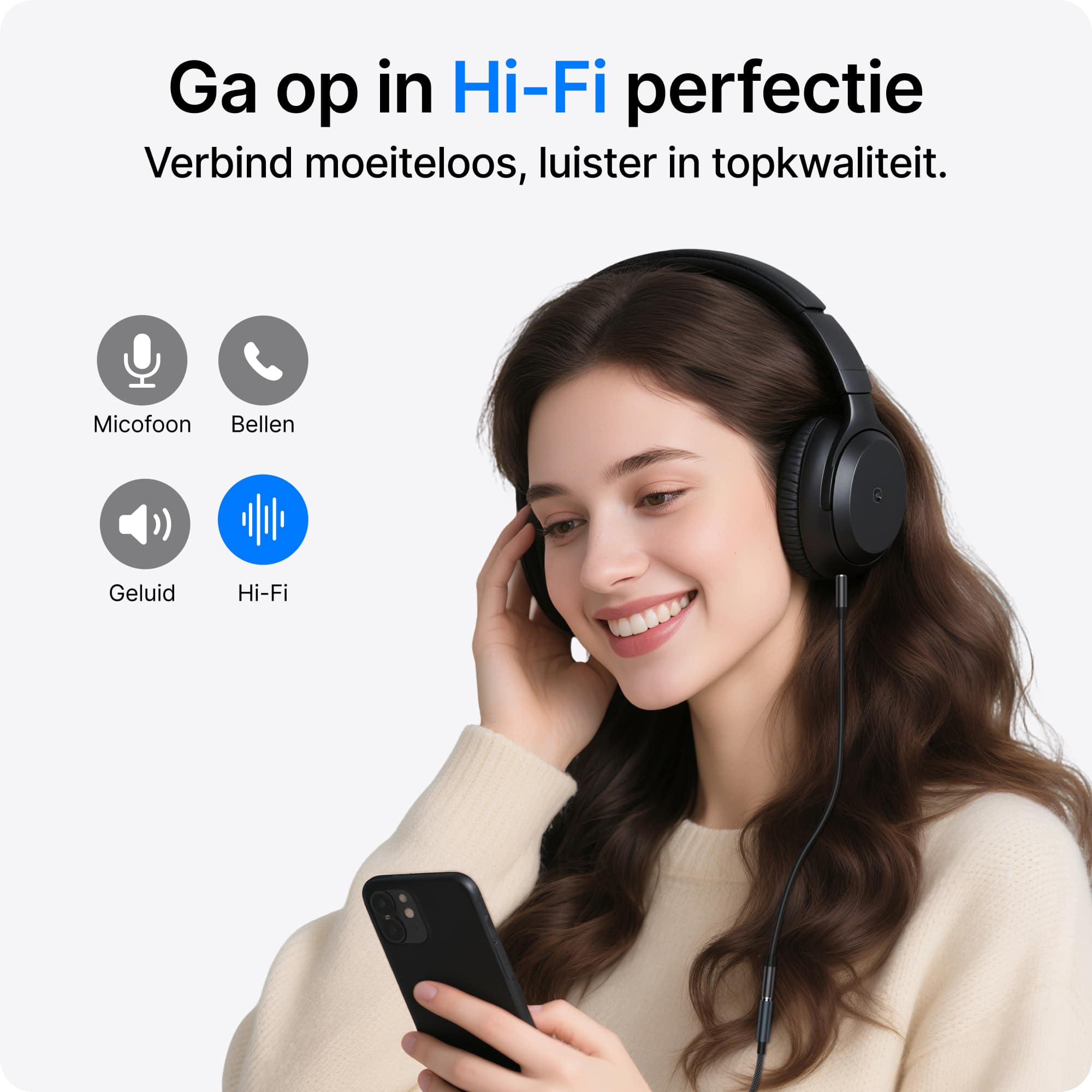 Voomy Connect C102 – USB-C naar (Female) Aux Adapter – Space Grey