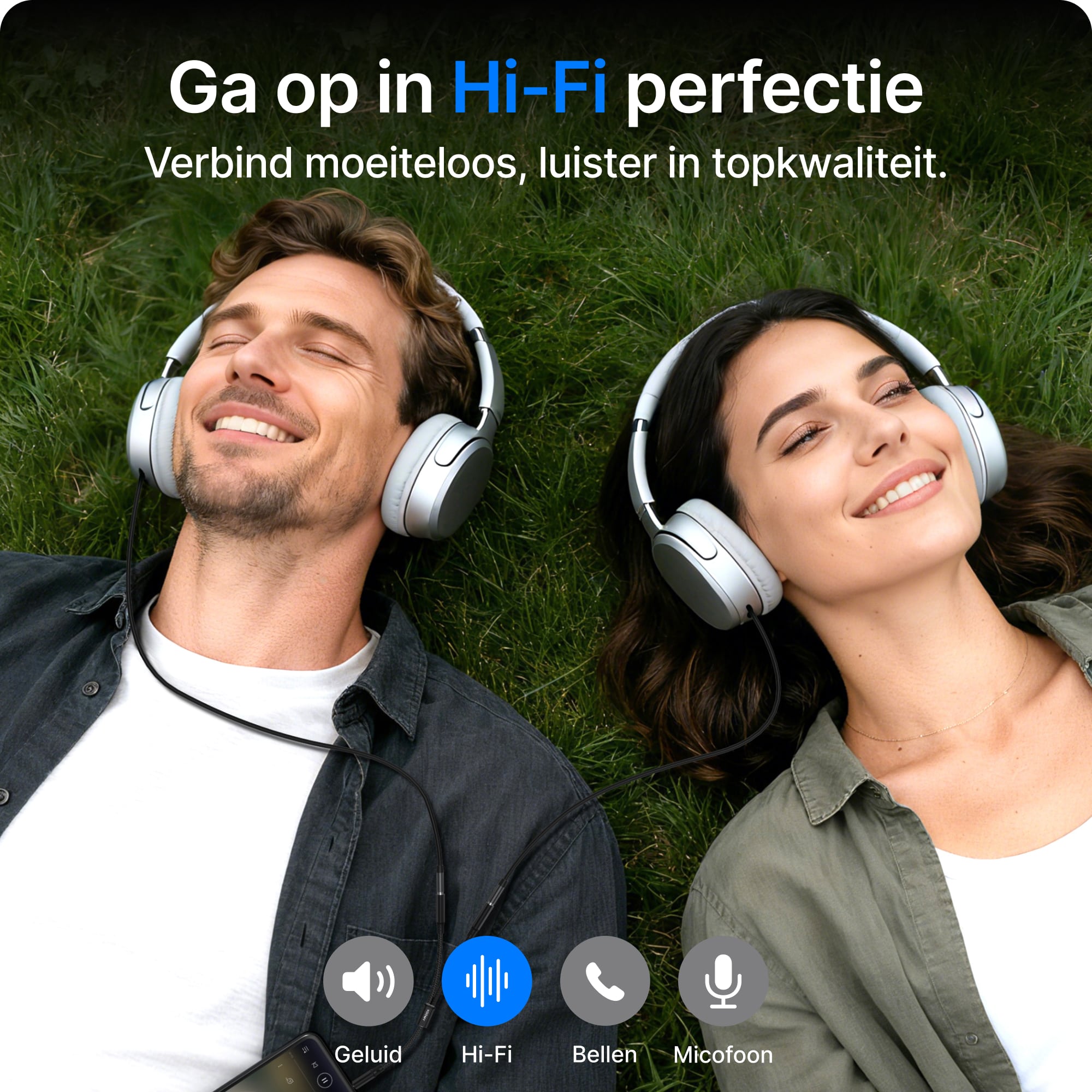 Voomy Connect C103 - Aux splitter - 3.5mm Jack - Zwart