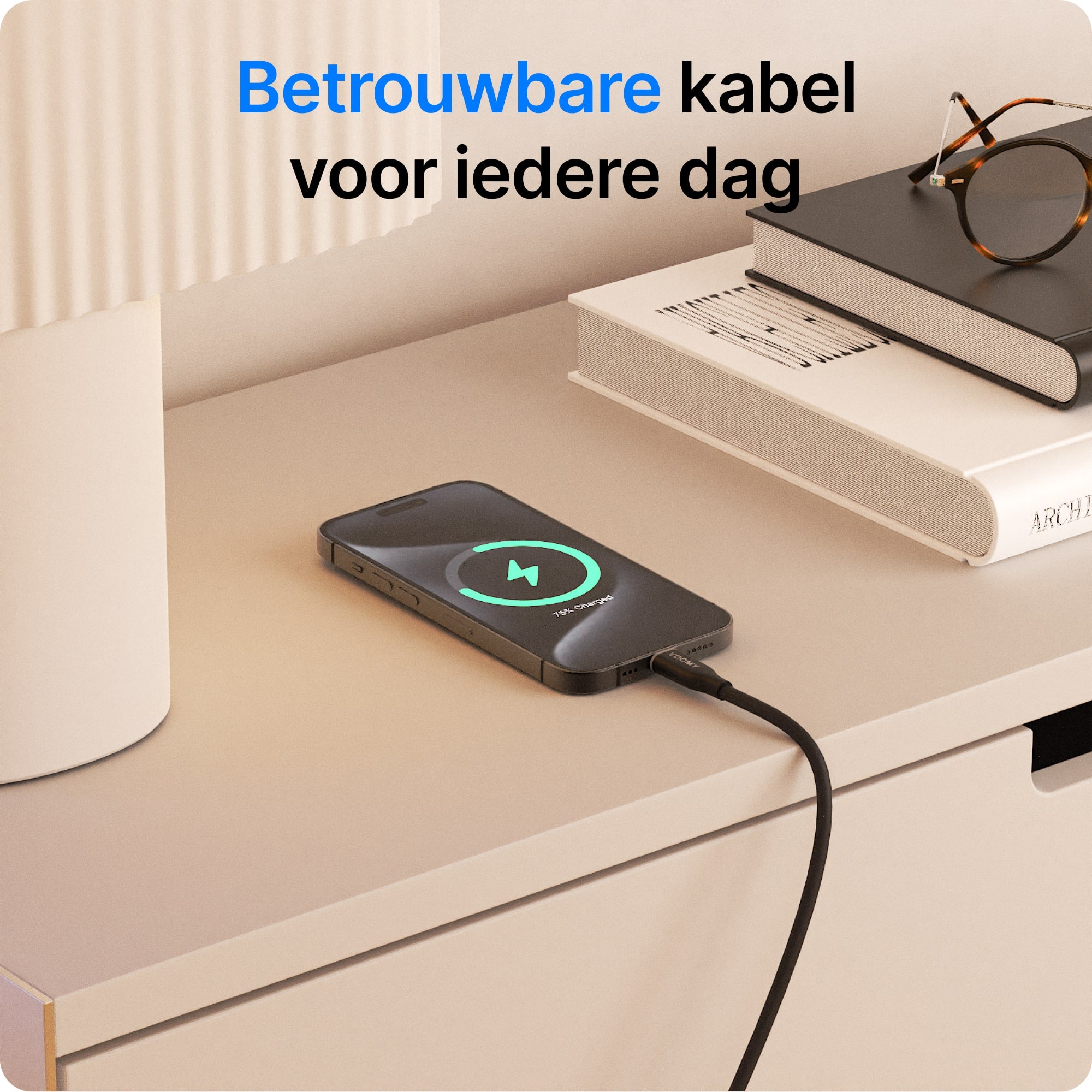 Voomy Connect C710 – 12W USB-C naar USB-A Kabel  – 1M – Zwart