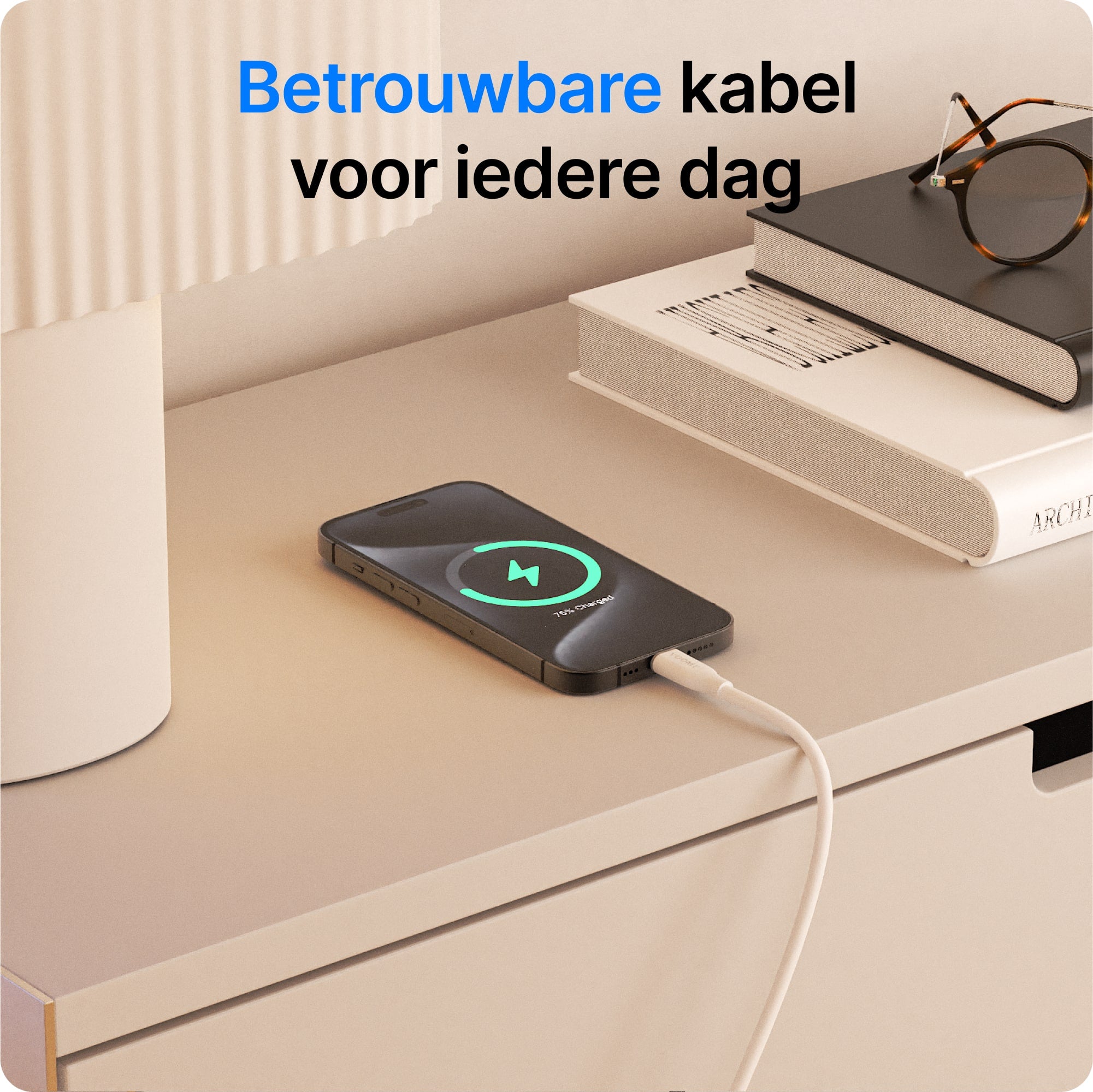 Voomy Connect C710 – 12W USB-C naar USB-A Kabel  – 1M – Wit