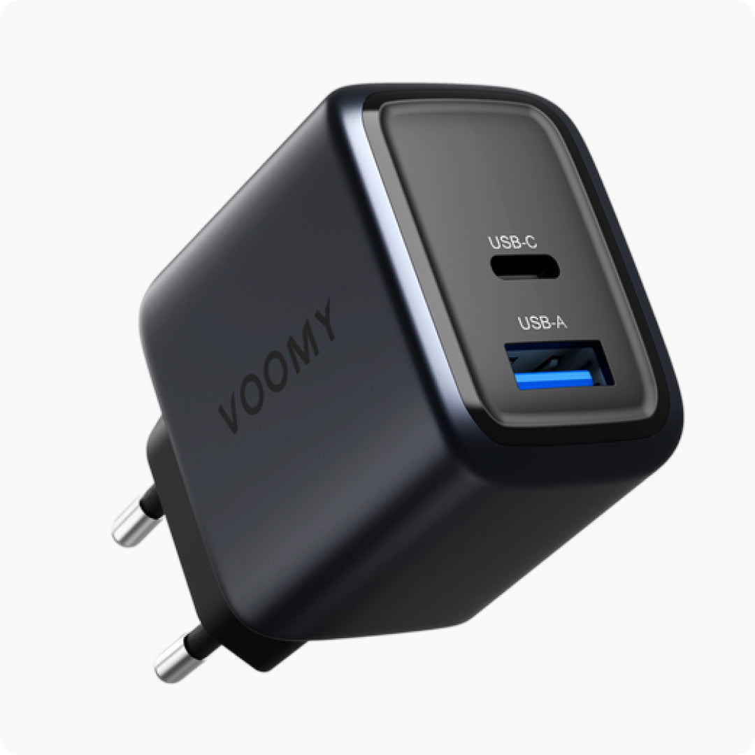 Voomy Charge M635 – 35W Snellader - 2-in-1 Oplader met 1 USB-C & 1 USB-A - Space Blue