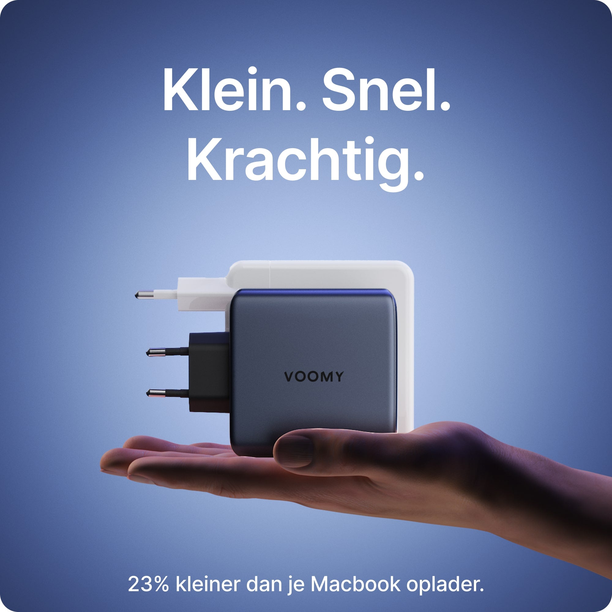 Voomy Charge M6140 - 140W GaN Snellader - 4-in-1 Laptop oplader met 3 USB-C & 1 USB-A - Space Blue