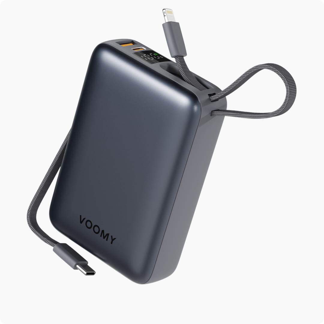 Voomy Charge P620 - 20.000 mAh Powerbank - Ingebouwde Kabels - 22.5W Snelladen