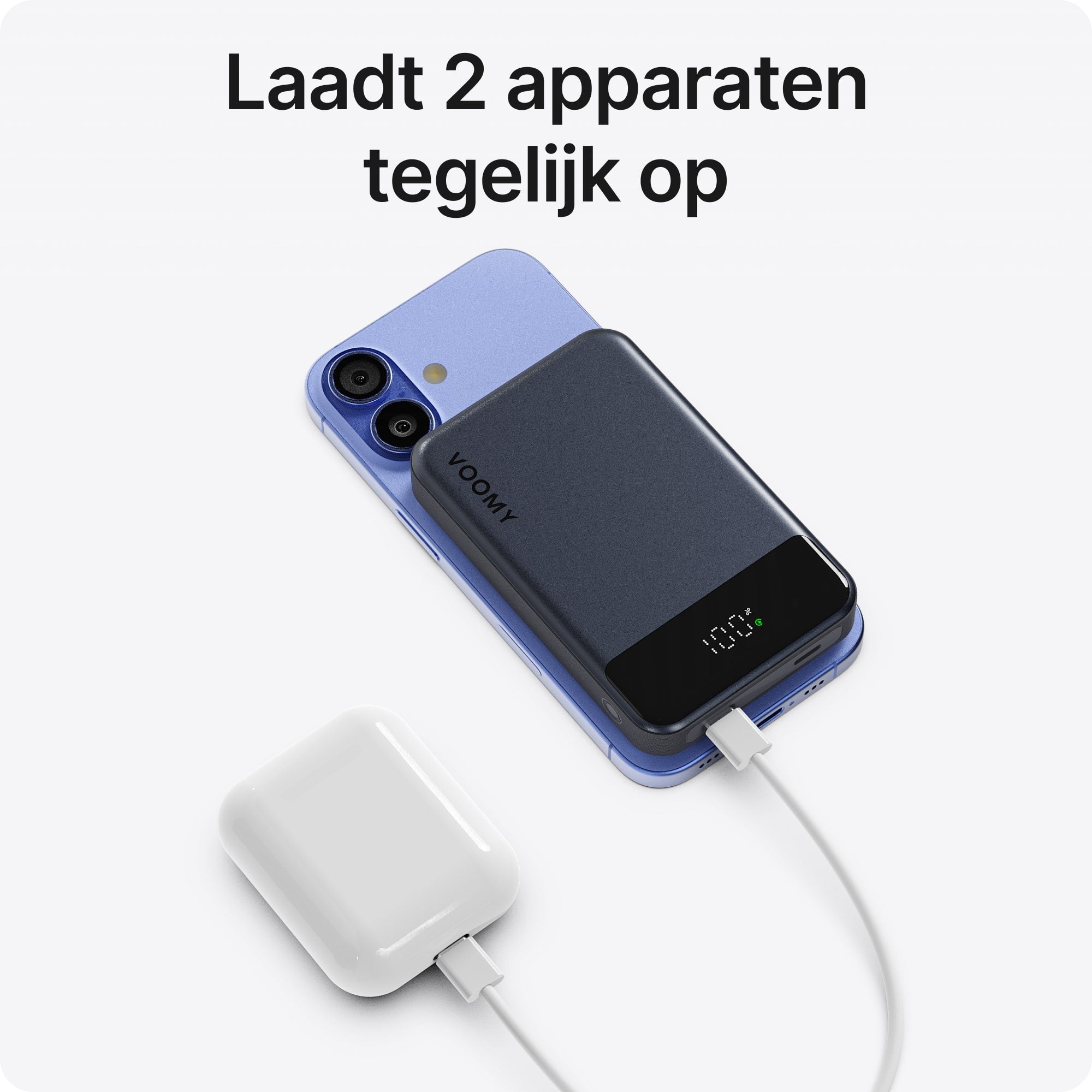 Voomy Charge P611 - MagSafe Powerbank - 10.000 mAh - 22.5W - Led Display