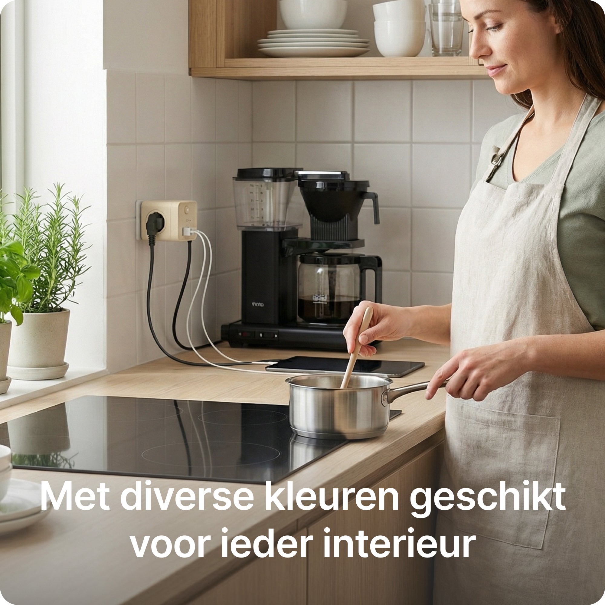 Voomy Split X7 - 8-in-1 Home Verdeelstekker - 4 stopcontacten, 2 USB-C (20W) & 2 USB-A - Beige