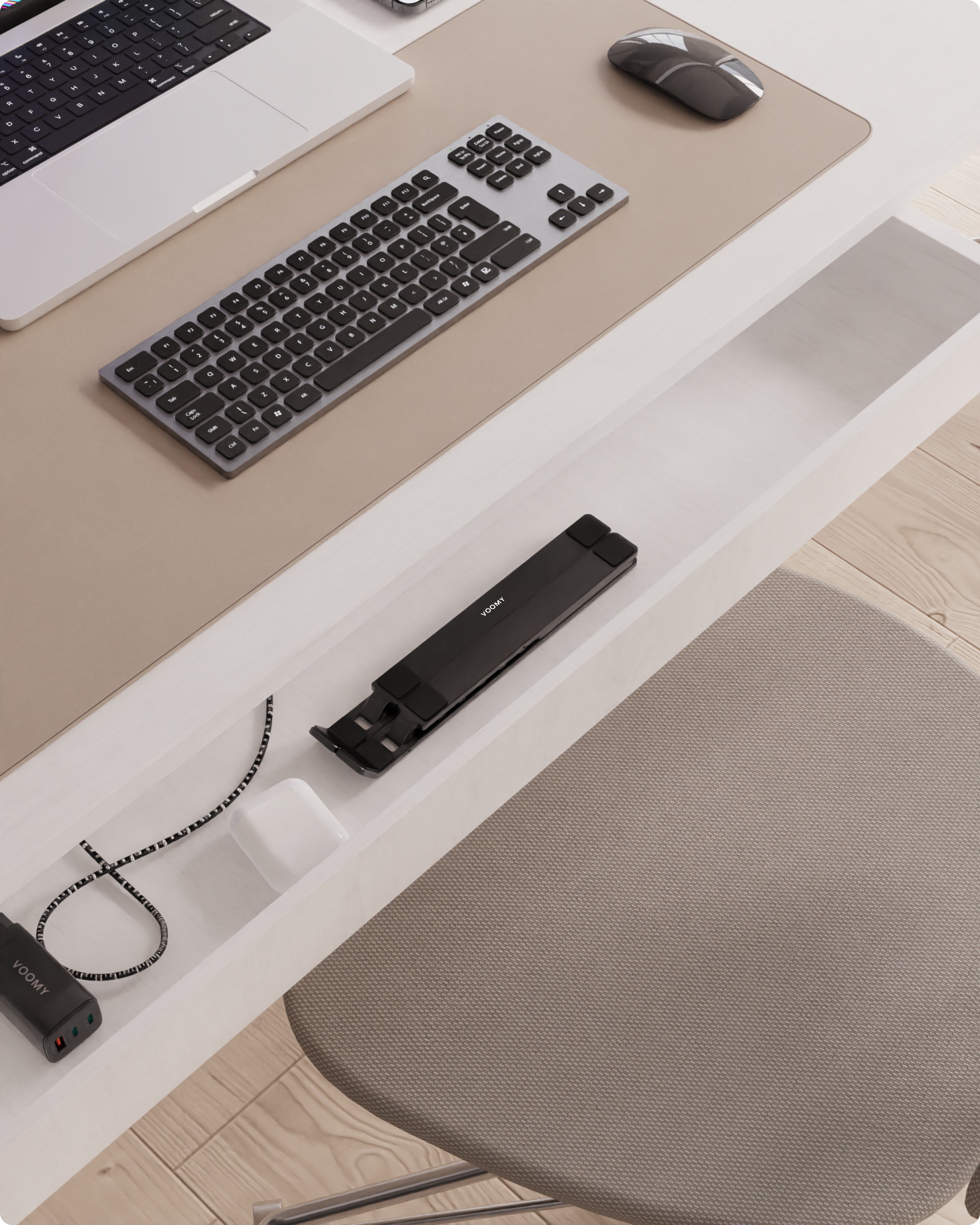 Voomy ECO T5 - Laptop Standaard - Recycled Aluminium - Zwart