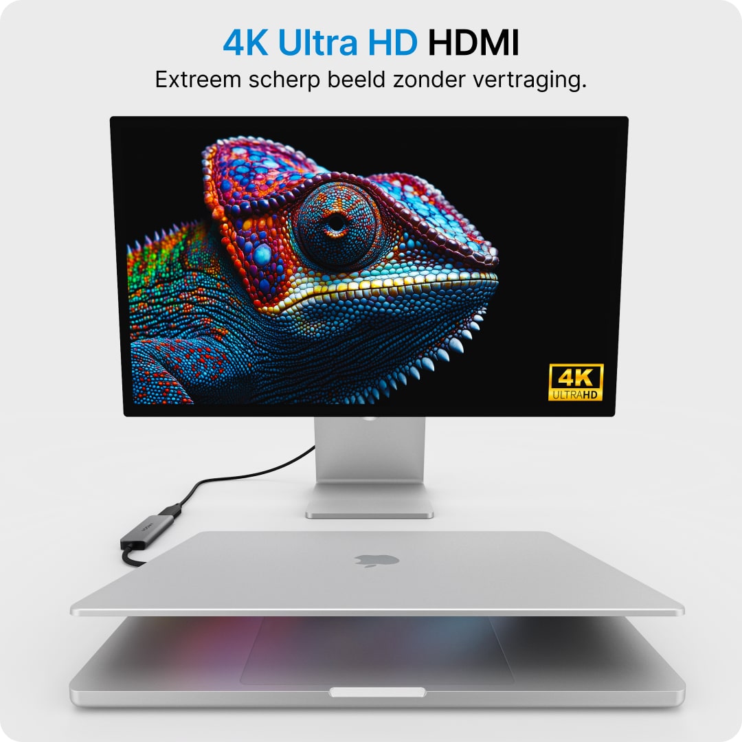 Voomy Connect H4 - 4 in 1 Hub - 4K HDMI - USB-C 100W