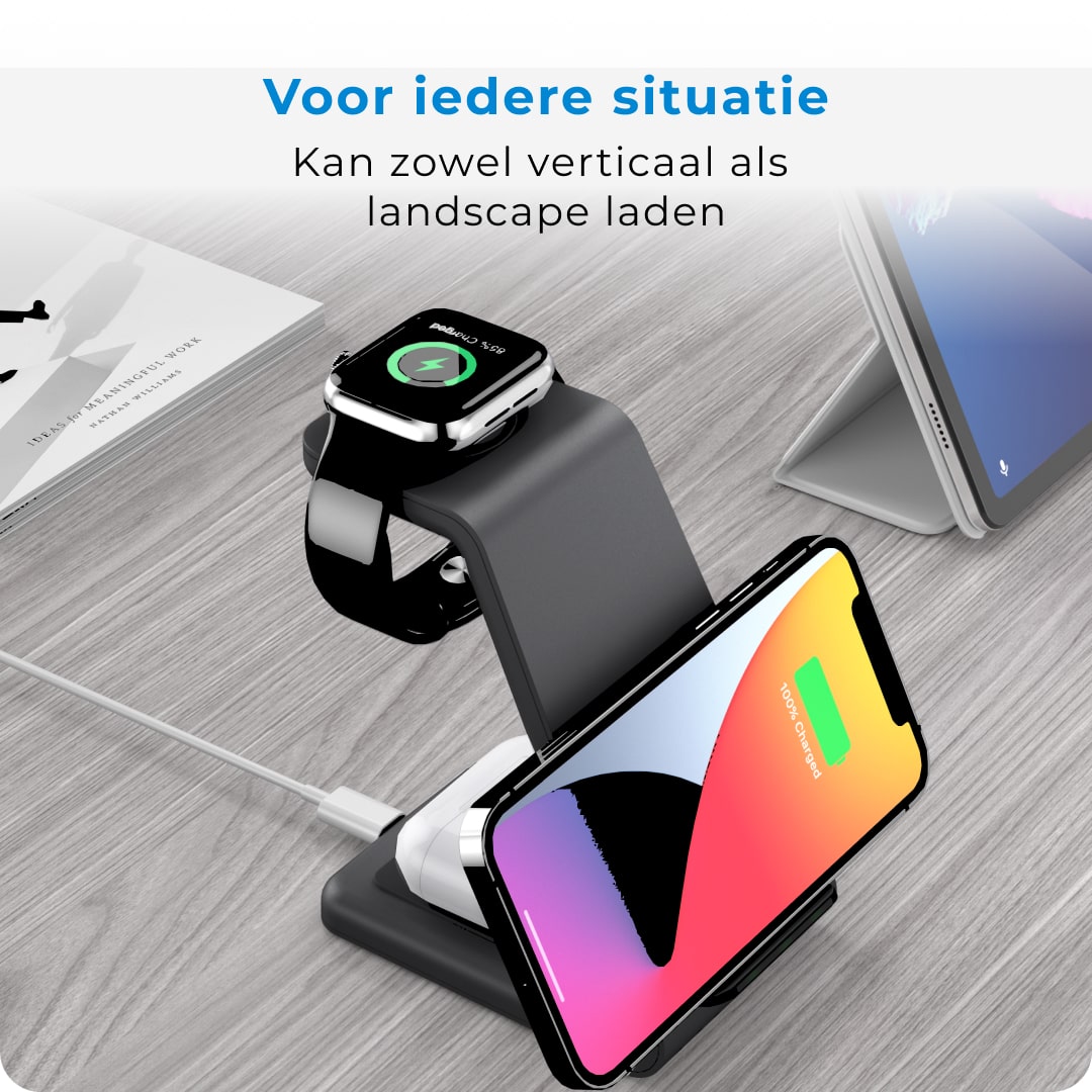 Voomy Wireless C3 - 3-in-1 Draadloze Oplader - Wireless Charger 15W