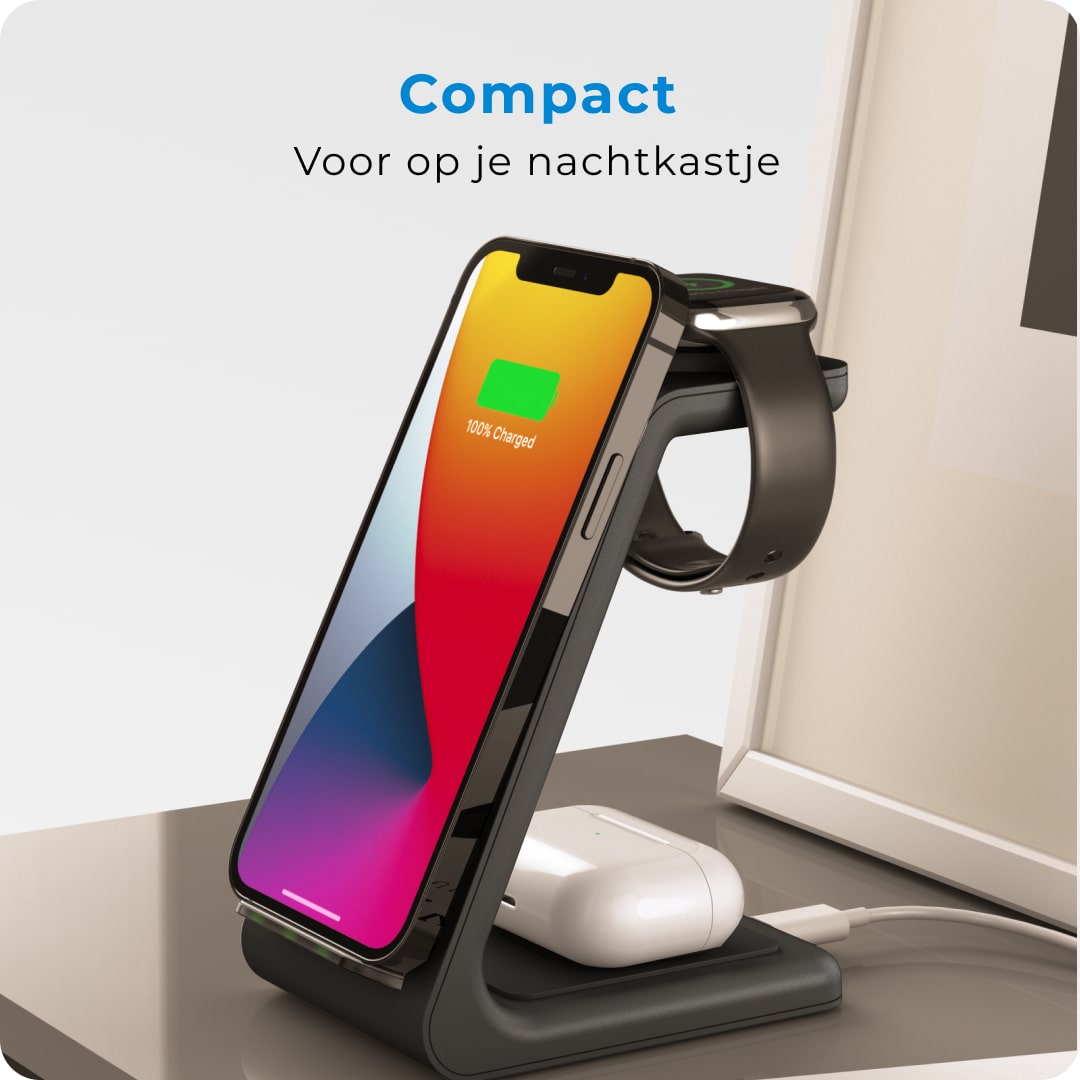 Voomy Wireless C3 - 3-in-1 Draadloze Oplader - Wireless Charger 15W