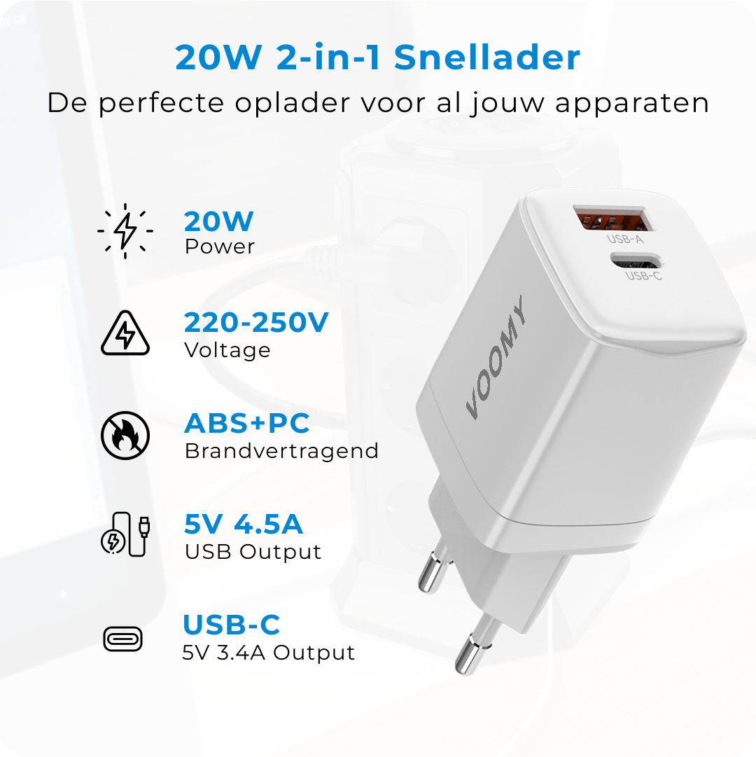 Snelladers snellader iPhone Voomy Charge M10 specificaties