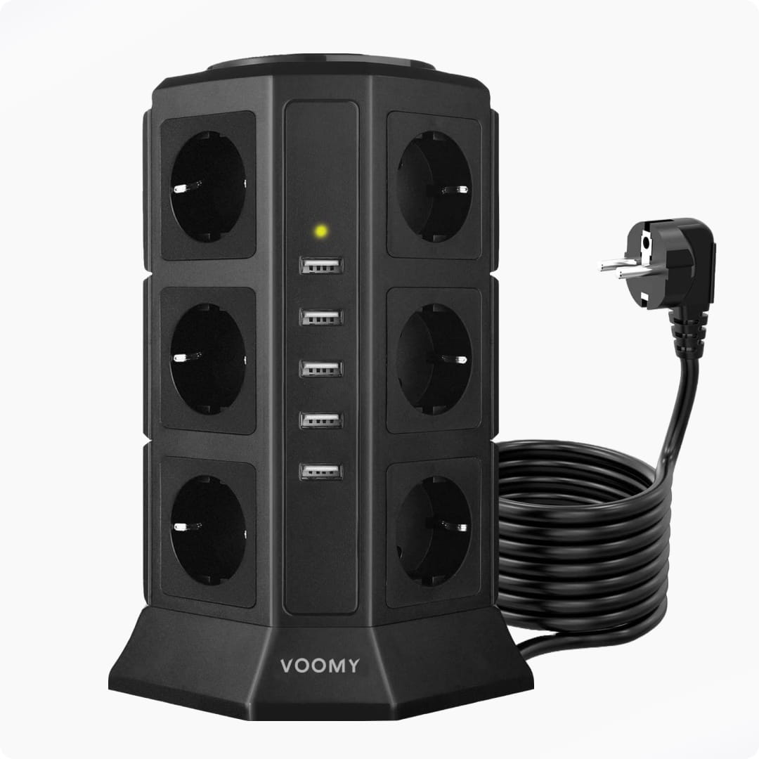 Voomy Power S12 - Toren Stekkerdoos 5 USB-A & 12 EU