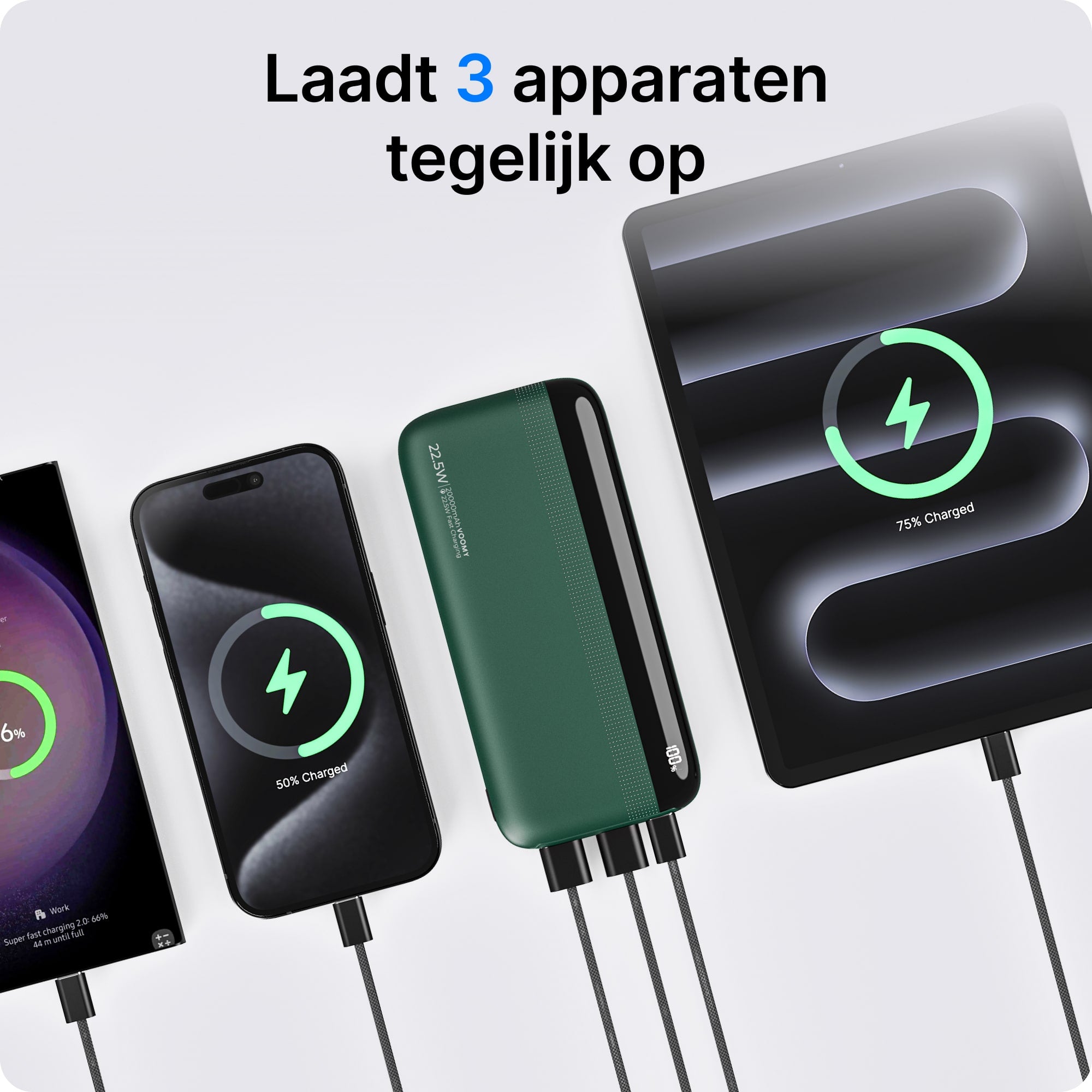 Voomy Charge P20 - Powerbank - 20.000 mAh 22.5W - Groen