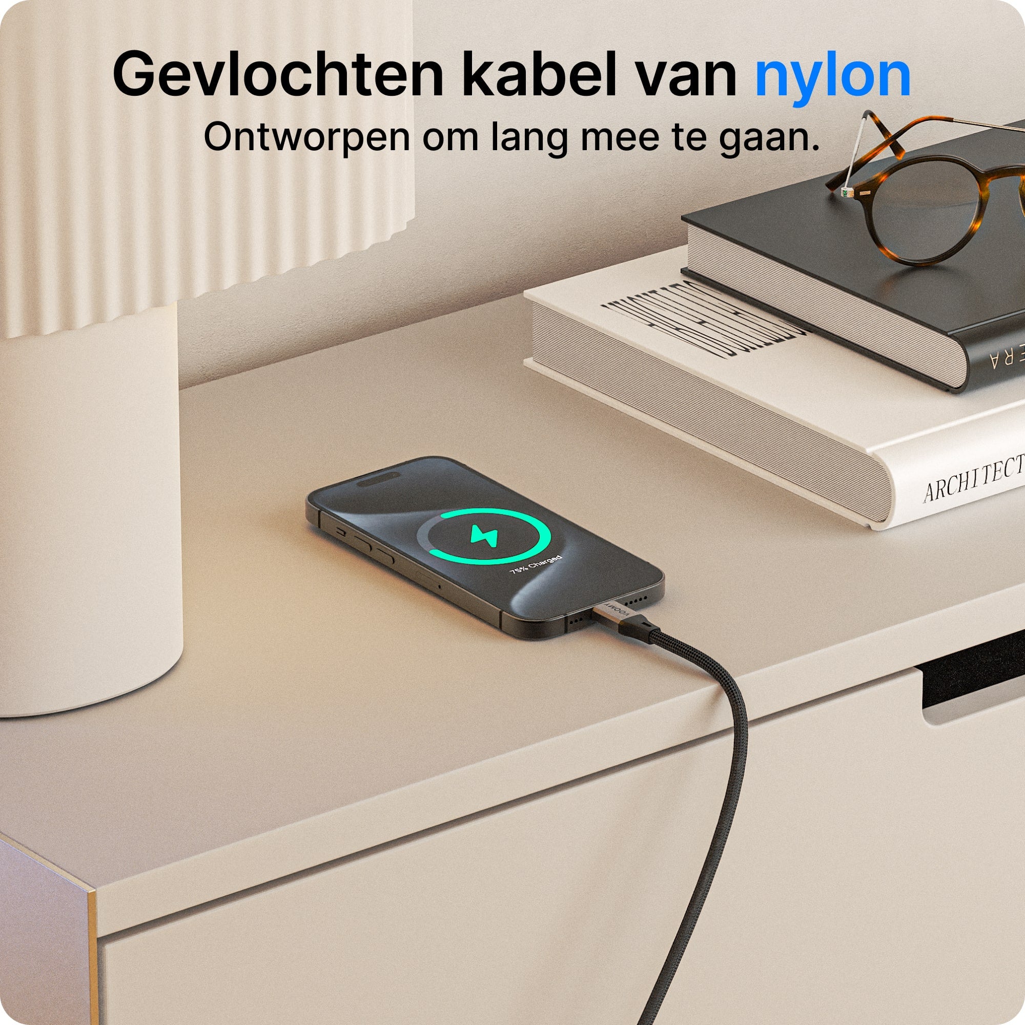 Voomy Connect C40 - 240W USB C kabel - 20 Gbps - 8K Ultra HD - 1.8 Meter