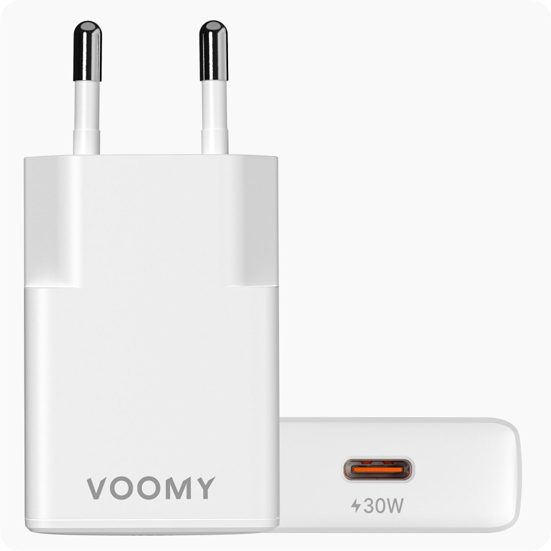 Voomy Charge M30 - 30W Snellader USB-C - Ultra Dun Ontwerp