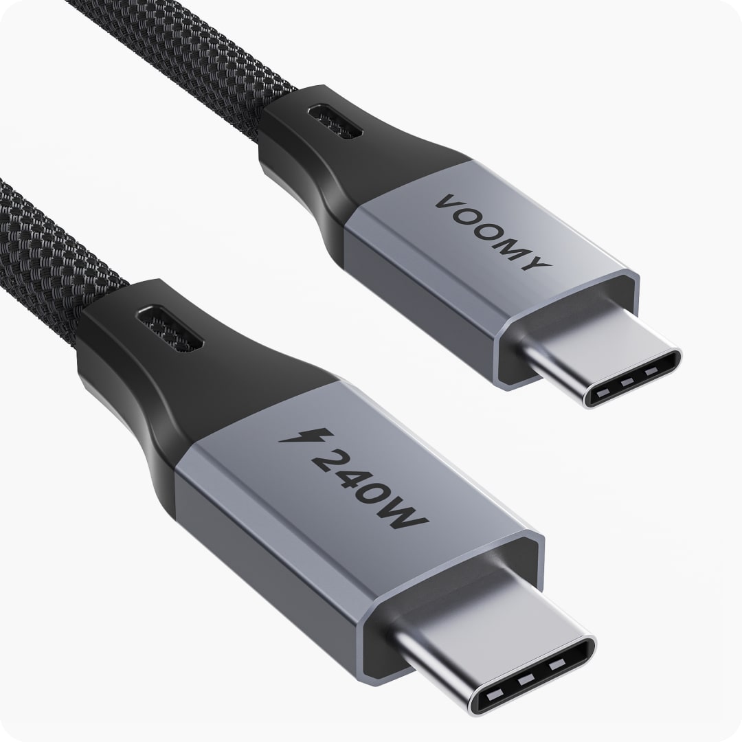 Voomy Connect C240 - 240W USB-C kabel 240W - 480 Mbps - 1 Meter - Space Grey