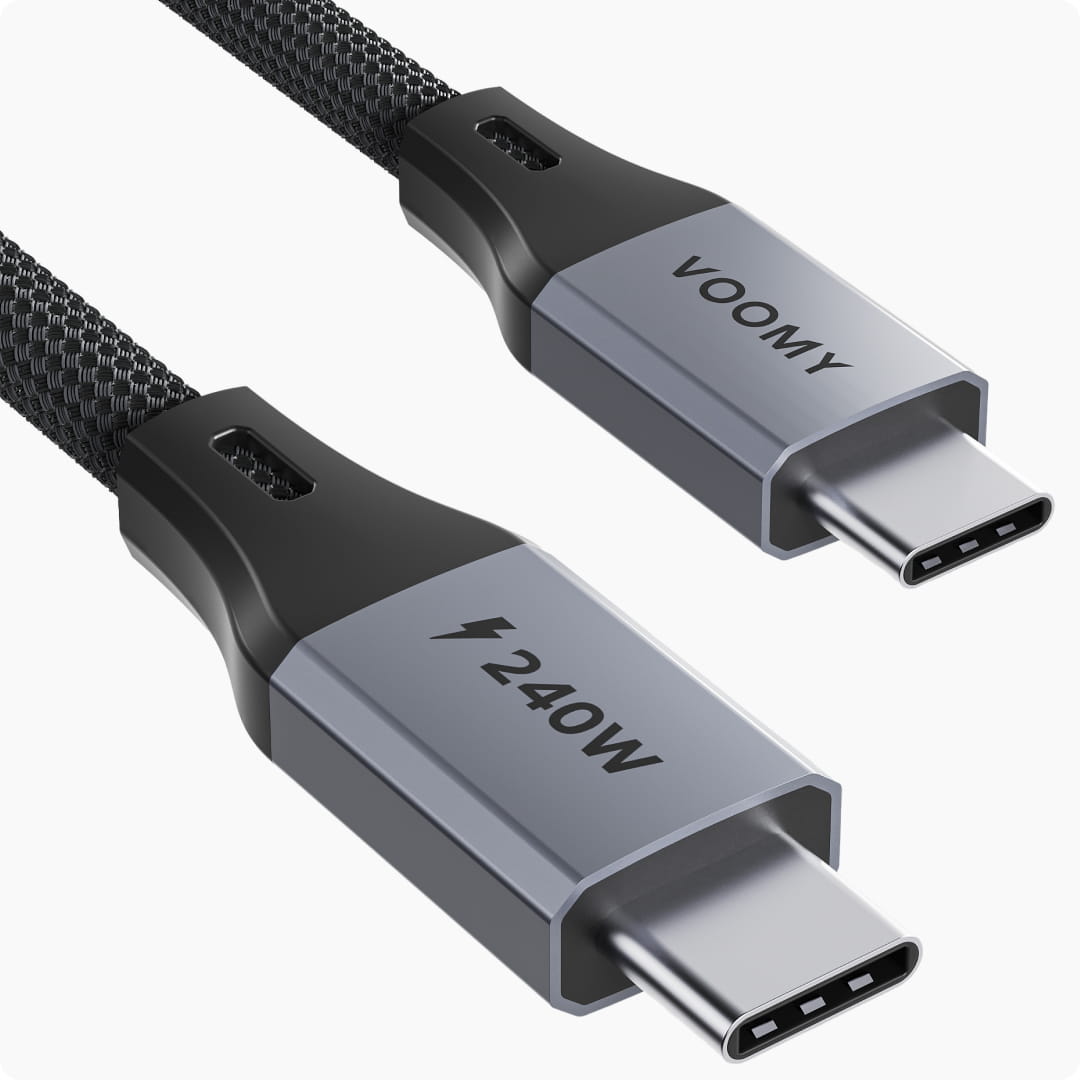 Voomy Connect C240 - 240W USB-C kabel 240W - 480 Mbps - 1 Meter - Space Grey