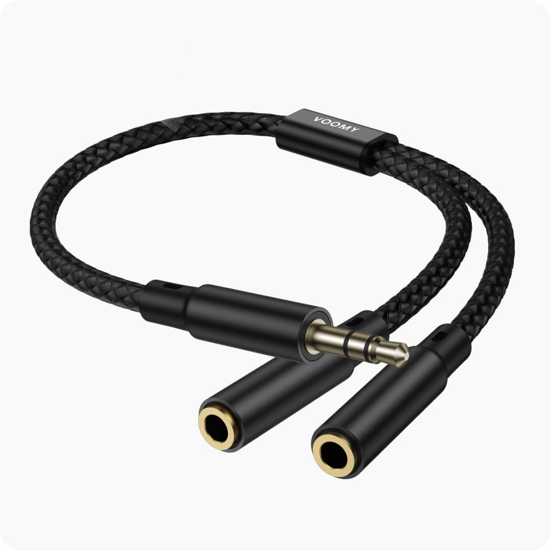 Voomy Connect C103 - Aux splitter - 3.5mm Jack - Zwart