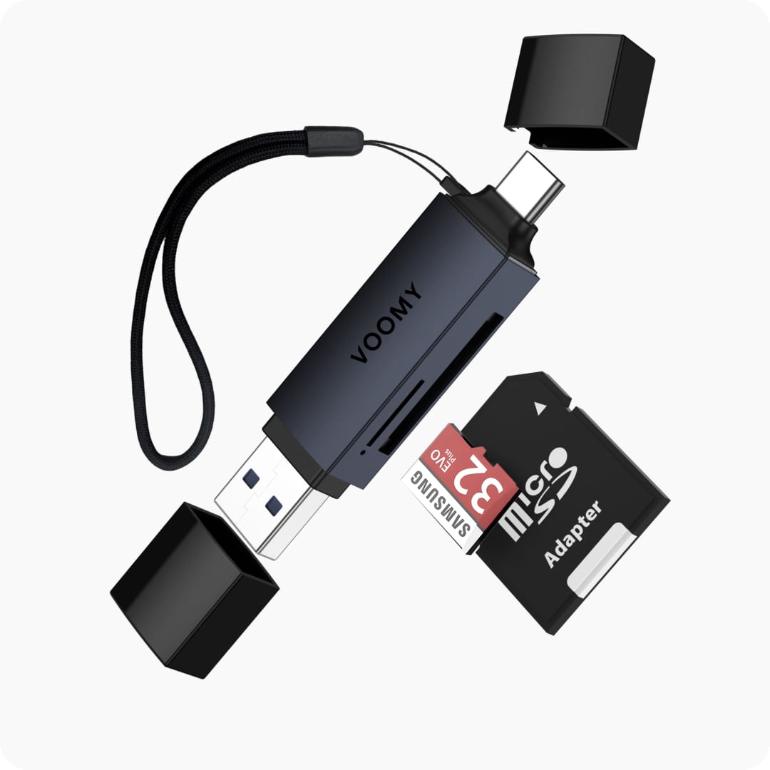 Voomy Connect H11 – USB 3.0 Kaartlezer – SD & MicroSD – 5Gbps – Aluminium – Space Blue