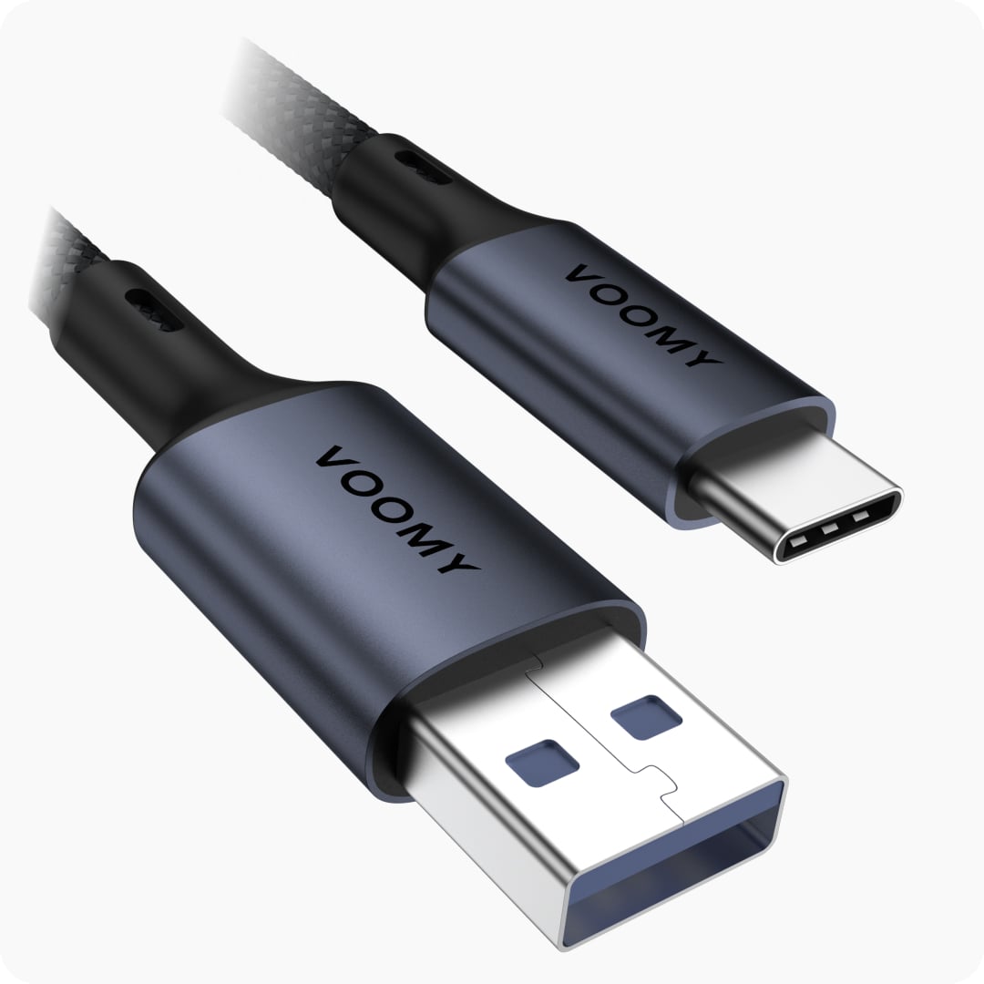 Voomy Connect C720 – USB-C (USB 3.0) naar USB-A Kabel - 2M – Space Grey