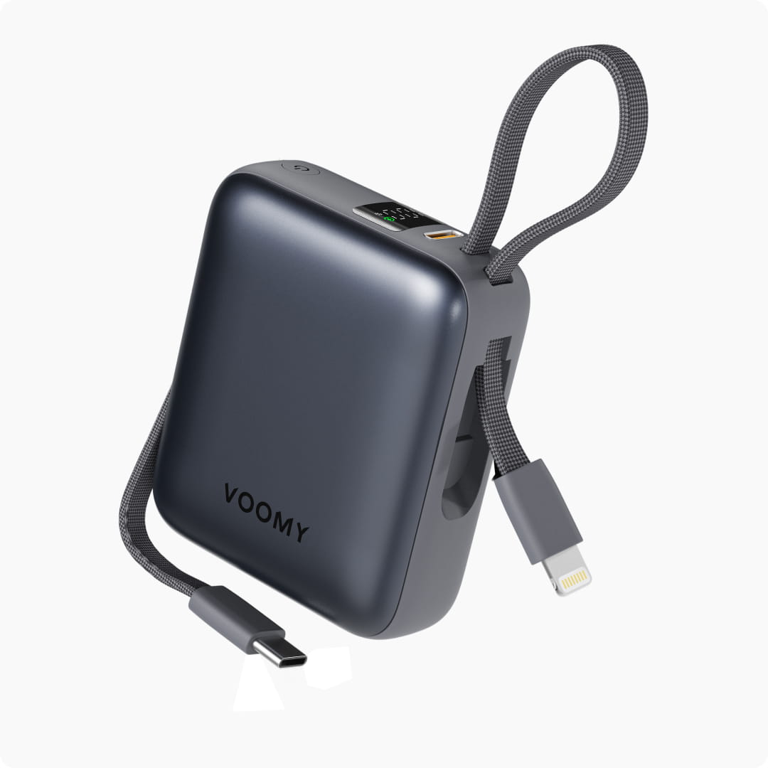 Voomy Charge P610 - 10.000 mAh Powerbank -  Ingebouwde Kabels - 22.5W Snelladen