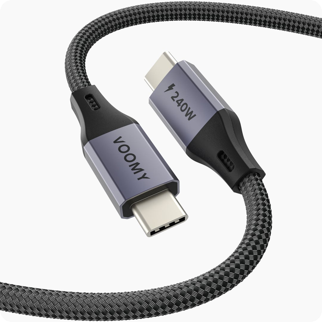 Voomy Connect C240 - USB C naar USB-C Kabel 240W - 480 Mbps - 2 Meter