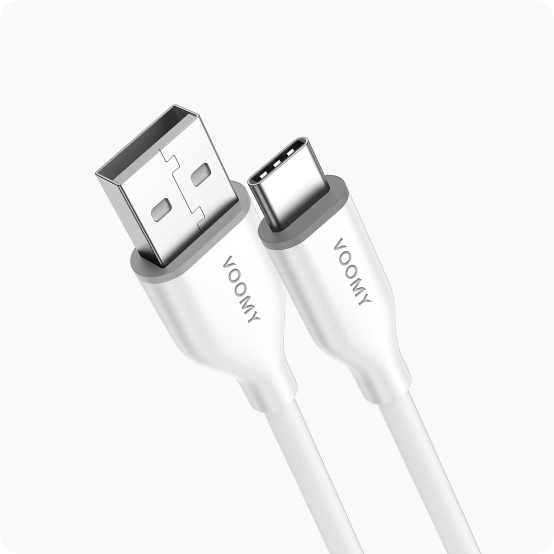 Voomy Connect C710 – 12W USB-C naar USB-A Kabel  – 1M – Wit