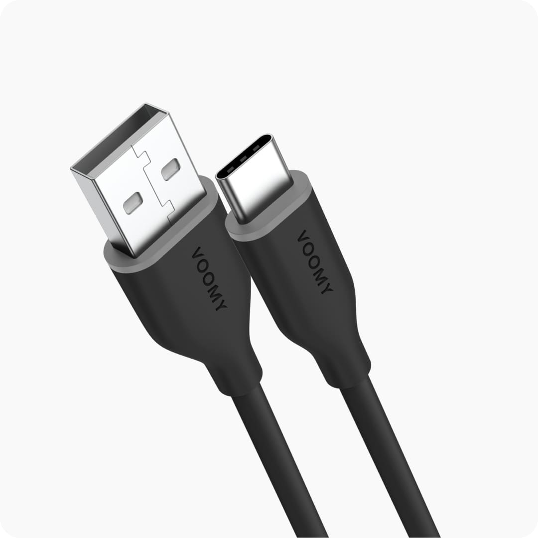 Voomy Connect C710 – 12W USB-C naar USB-A Kabel 1M – Zwart - Voomy